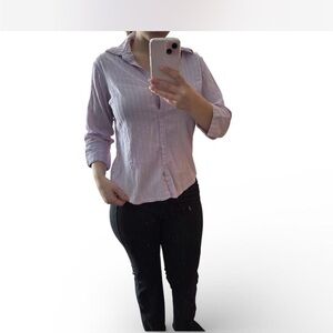 ALC Stretch lavender button-up blouse